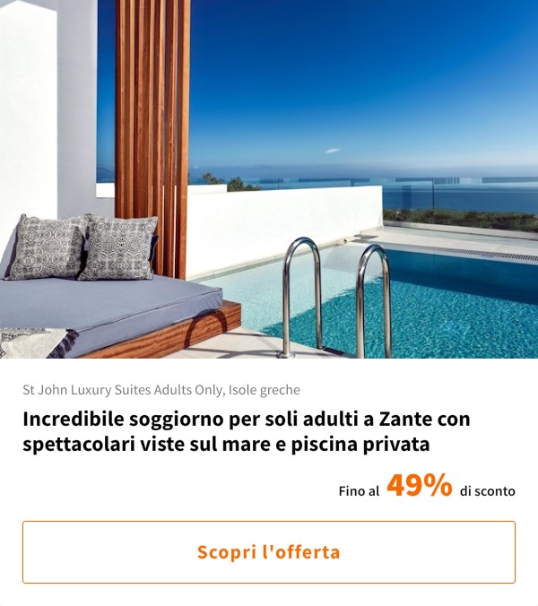 Incredibile soggiorno per soli adulti a Zante con spettacolari viste sul mare e piscina privata