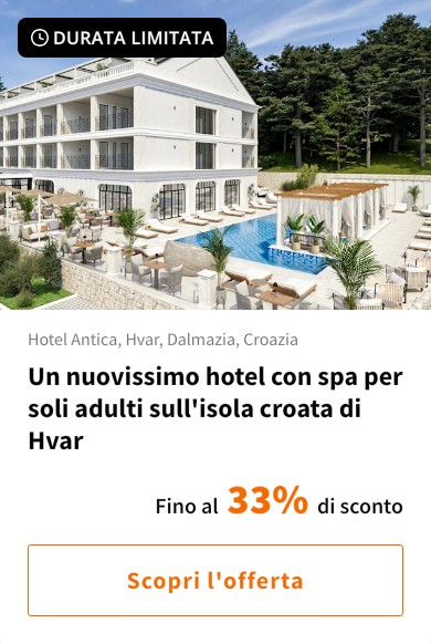 Un nuovissimo hotel con spa per soli adulti sull&#x27;isola croata di Hvar
