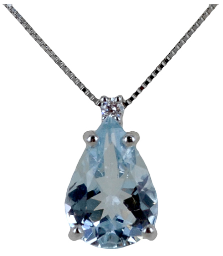 acquamarina a goccia collier
