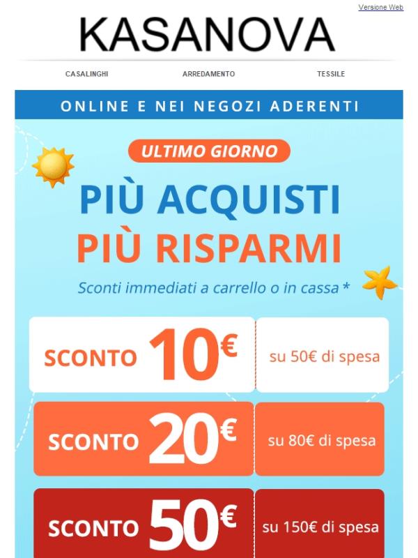 Oggi risparmia fino a 50€ ⏰