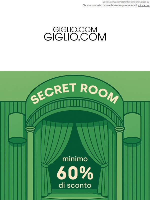 Una vendita segreta, minimo 60% di sconto