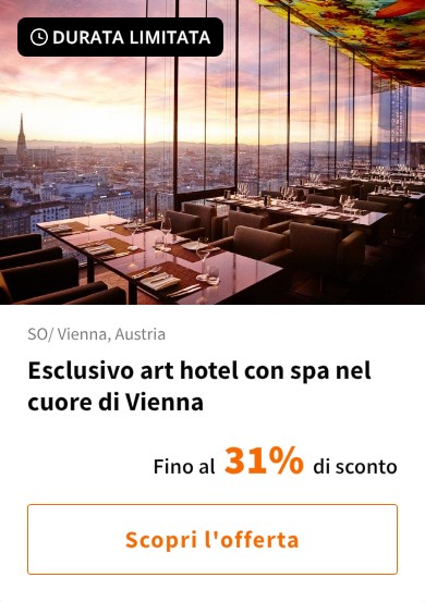 Esclusivo art hotel con spa nel cuore di Vienna