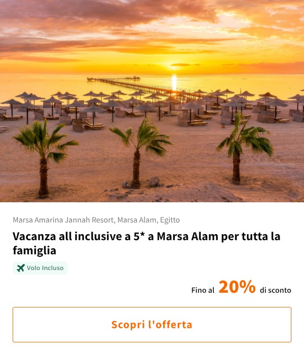 Vacanza all inclusive a 5* a Marsa Alam per tutta la famiglia