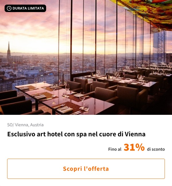 Esclusivo art hotel con spa nel cuore di Vienna