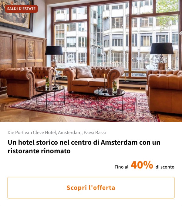 Un hotel storico nel centro di Amsterdam con un ristorante rinomato