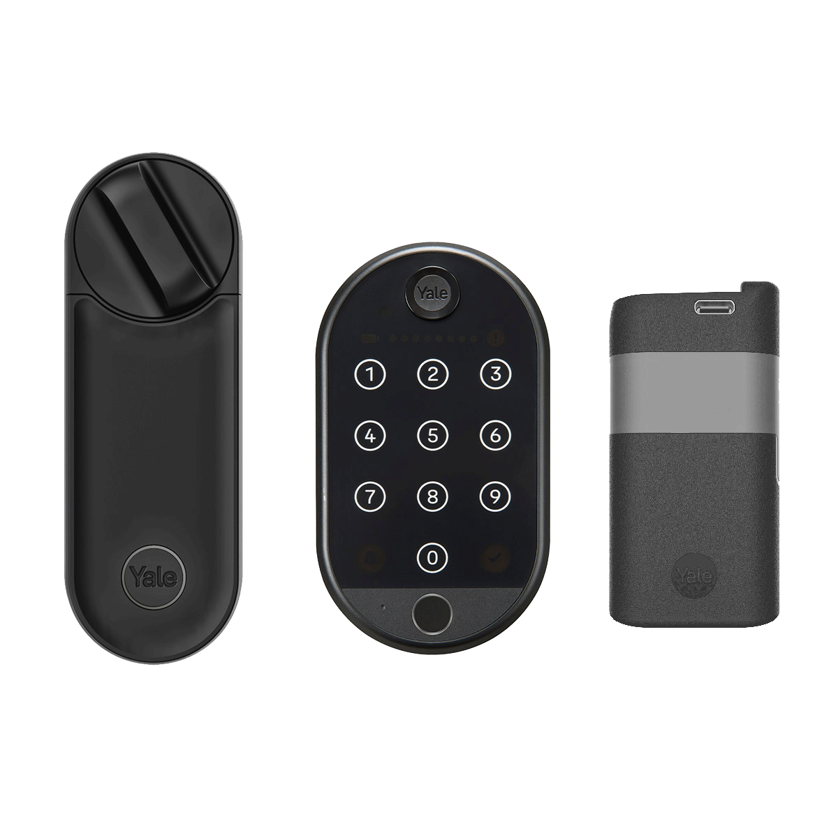 Smart Lock Linus® L2 Nero + Tastierino Smart 2 con Impronta Digitale + Pacco Batteria