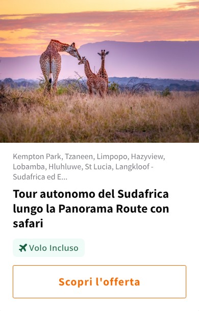 Tour autonomo del Sudafrica lungo la Panorama Route con safari