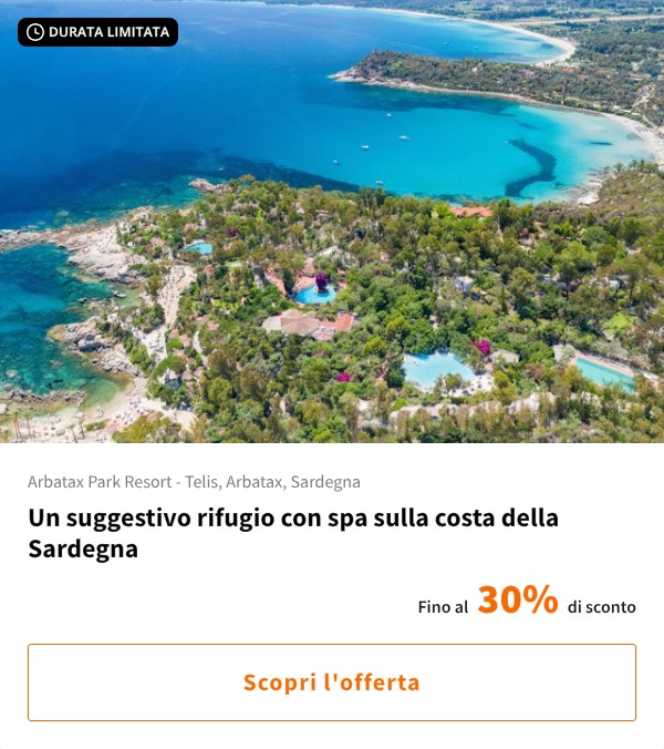 Un suggestivo rifugio con spa sulla costa della Sardegna