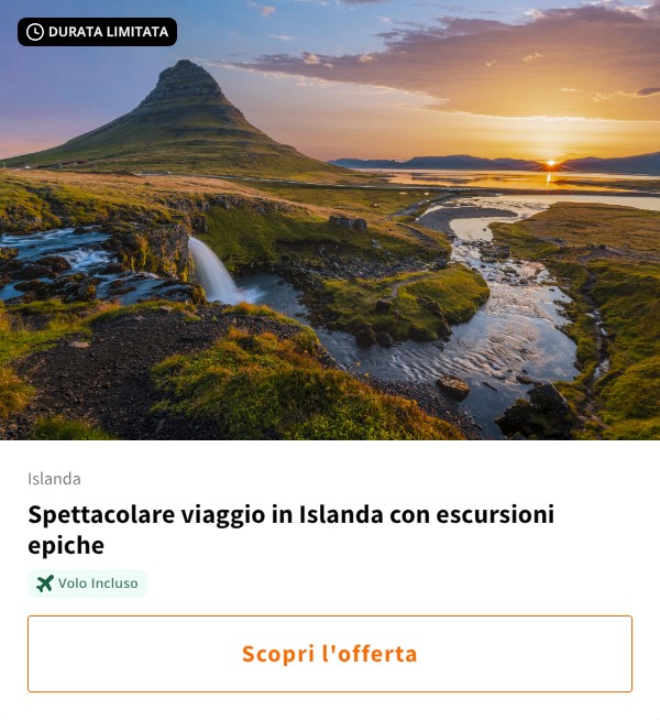 Spettacolare viaggio in Islanda con escursioni epiche