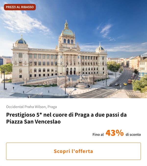Prestigioso 5* nel cuore di Praga a due passi da Piazza San Venceslao