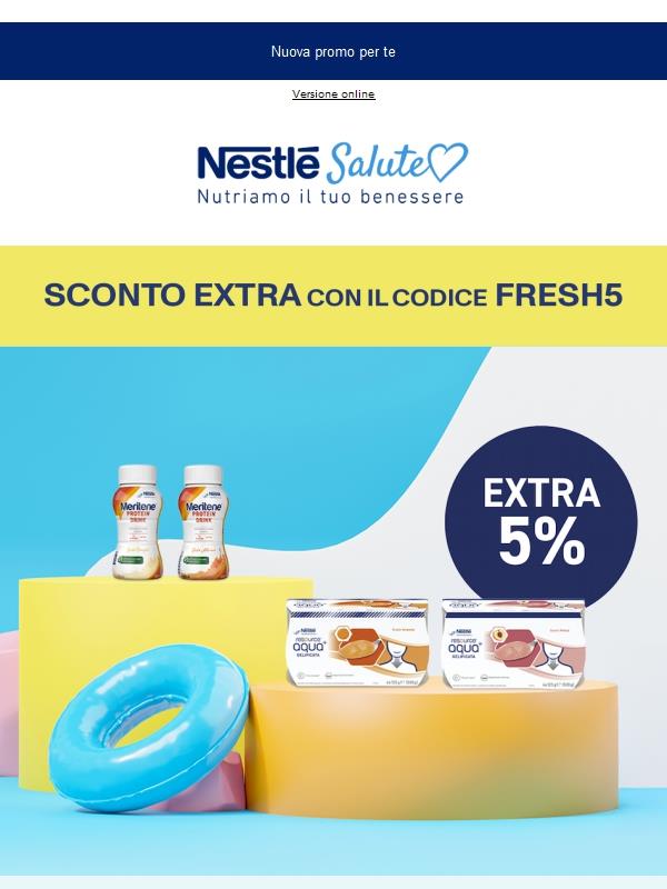 Extra 5% su Acque Gelificate e Meritene Protein Drink
