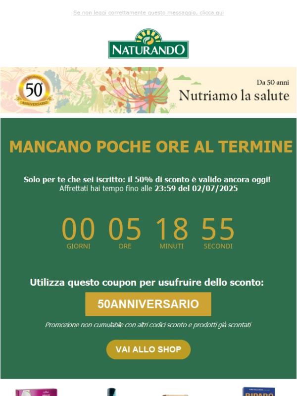 Promo compleanno -50%🎁 Ultime ore per approfittarne⌛