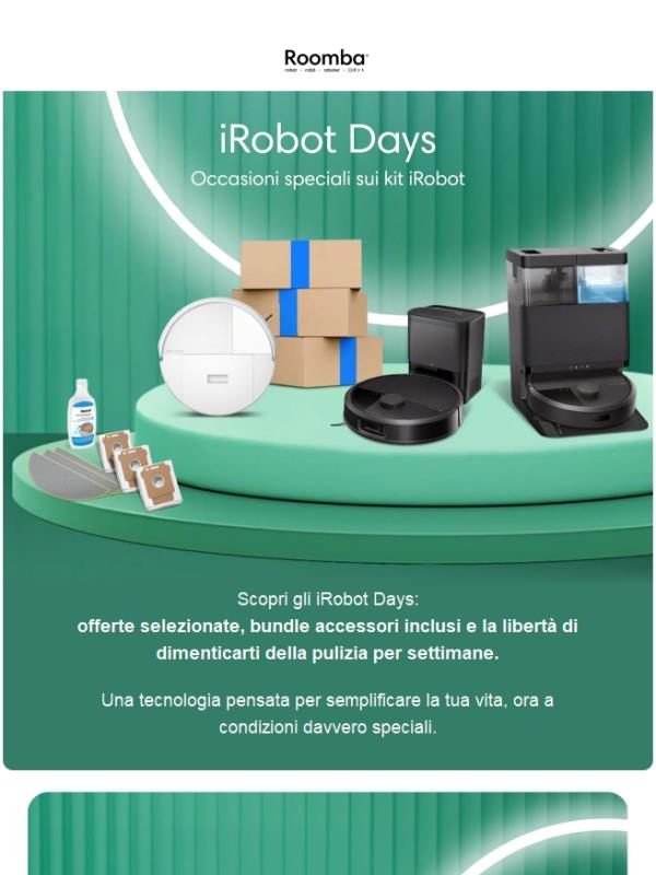 🚀 Gli iRobot Days sono iniziati: scopri tutti i prodotti in offerta!