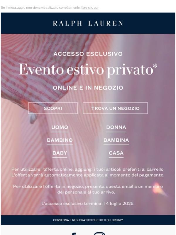 Siamo lieti di invitarti al nostro evento estivo privato