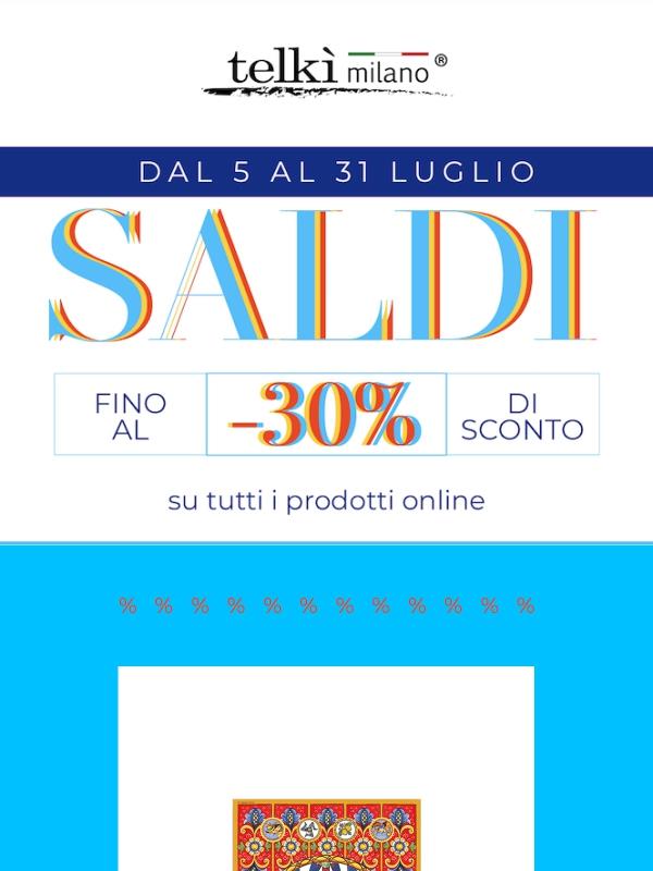 Scattano i saldi: dal 5 luglio fino al -30% su tutto!