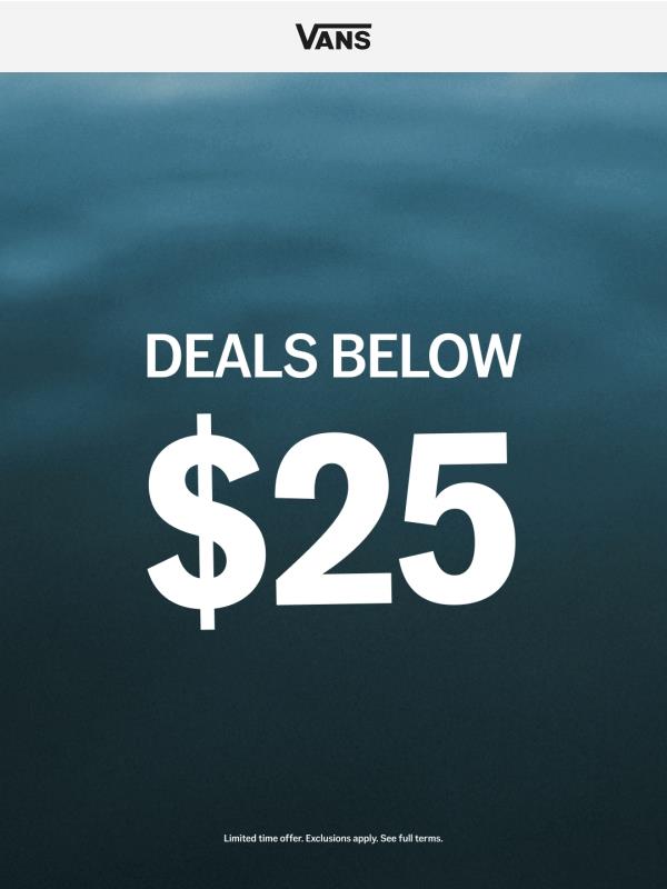 Deals for under $25, $50, $75 & $100!