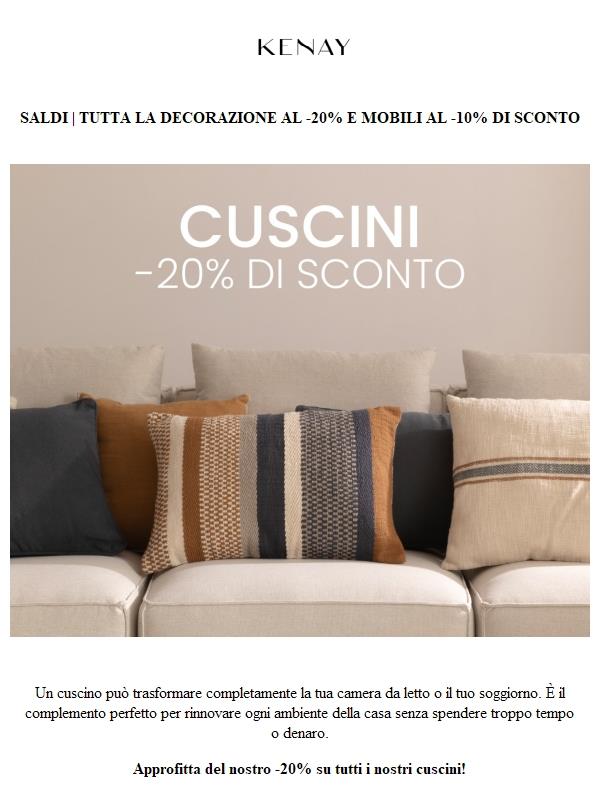 Tutti i cuscini al -20% | Saldi 🏷️