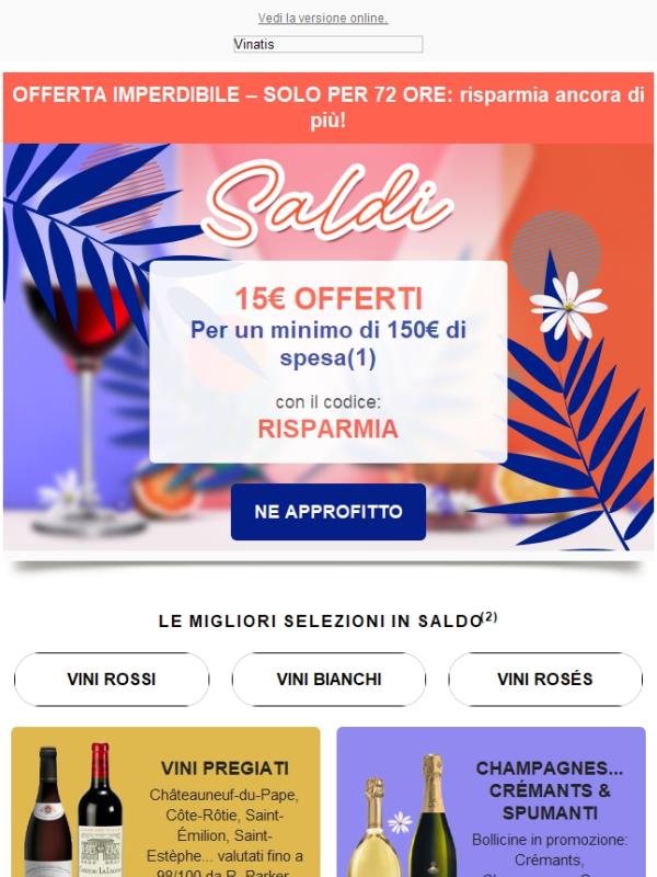 💰 15€ di sconto in più per i SALDI ESTIVI