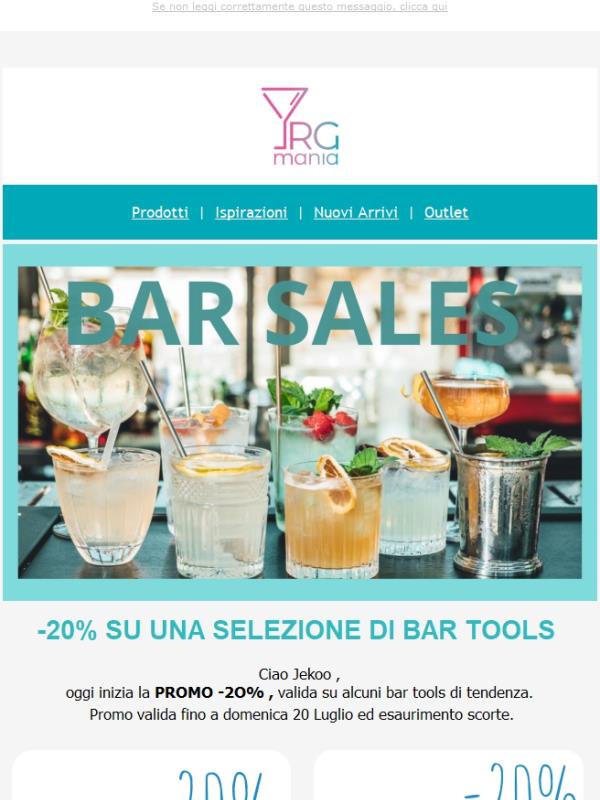 Bar sales: -20% su una selezione di bar tools