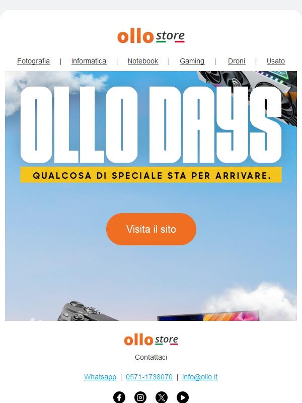 ⏳ Manca poco… preparati agli Ollo Days 👀