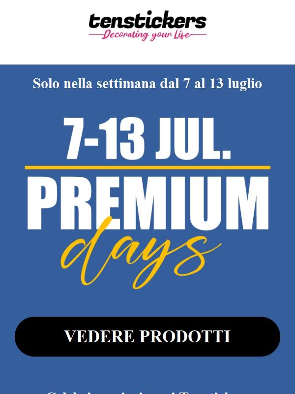 Tenstickers PREMIUM DAYS Sconti unici dal 7 al 13 luglio!