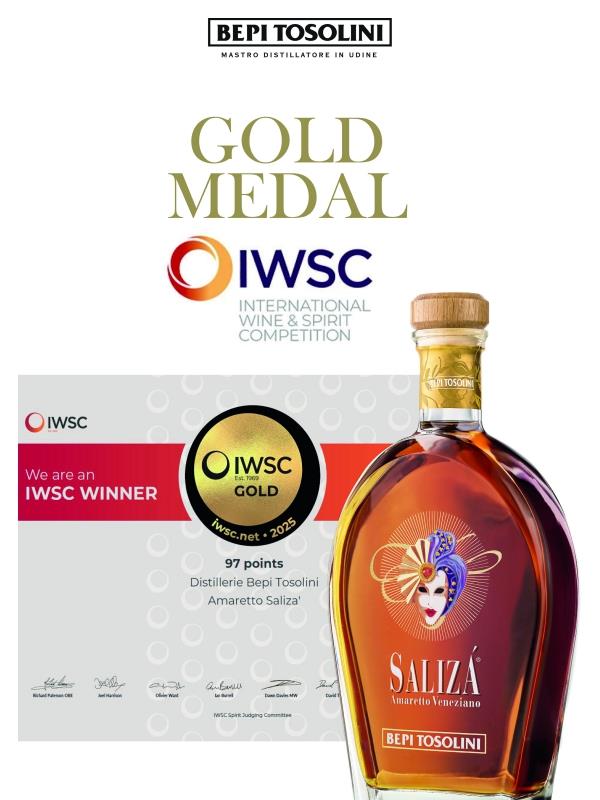 BEPI TOSOLINI - AMARETTO SALIZA' VINCE LA GOLD MEDAL AGLI IWSC 2025
