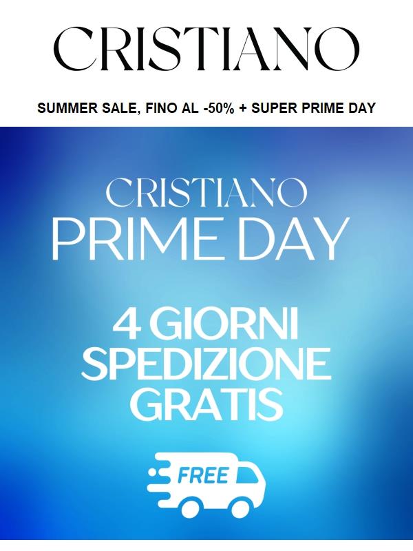 🚚 Cristiano Prime Day: 4 giorni di spedizione gratis… il conto alla rovescia è iniziato!