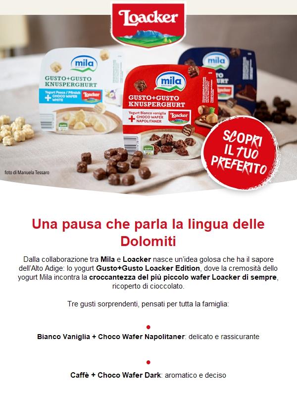 Lo Yogurt Mila incontra i wafer Loacker, un gusto che sorprende