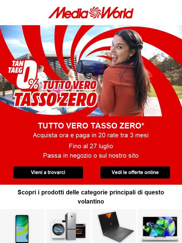 TASSO ZERO: acquista ora e paga tra 3 MESI