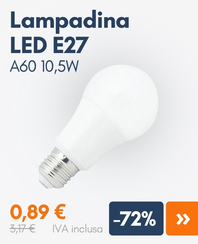 Lampadina LED E27 A60 10,5W