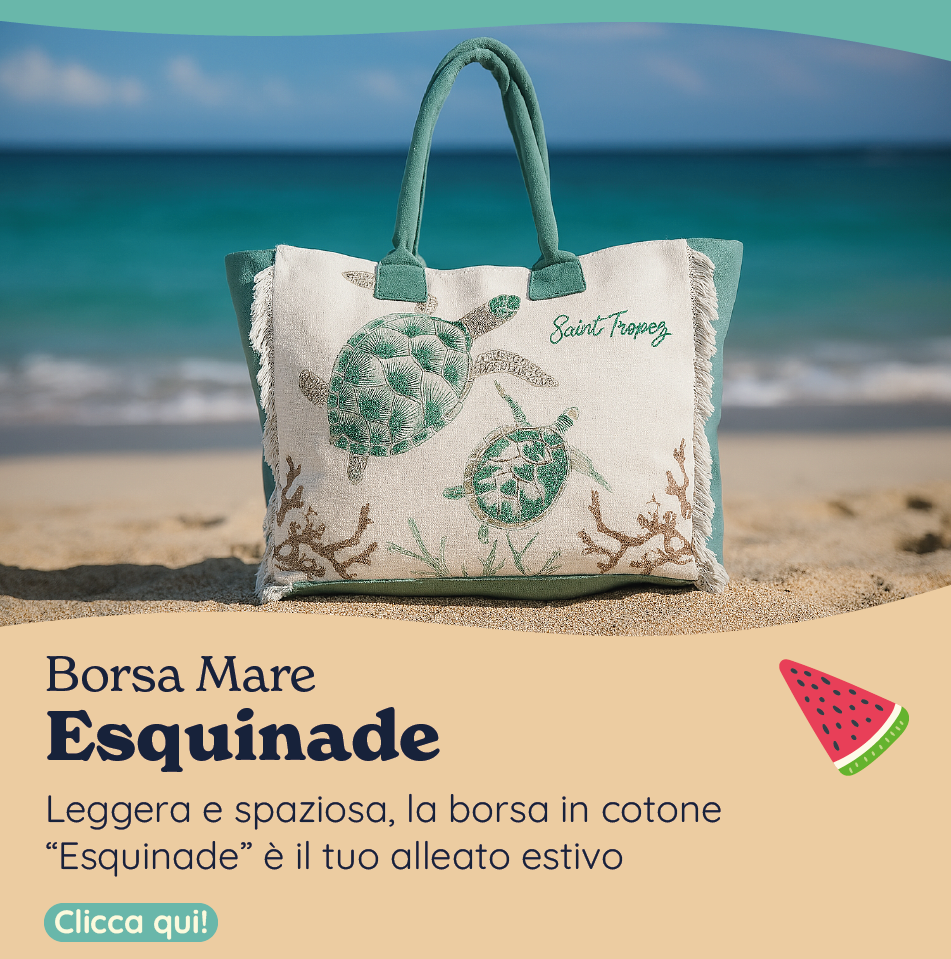 Borsa Mare o Trousse in Puro Cotone Fantasia Stampata - Esquinade