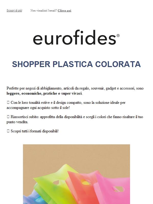🌈 Shopper plastica colorata