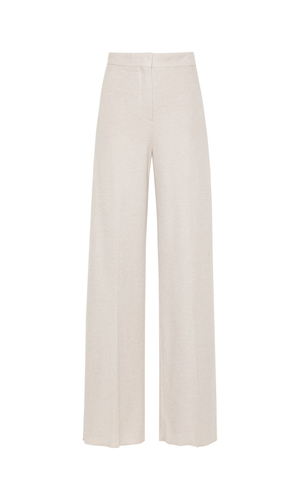 Linen blend wide-leg trousers