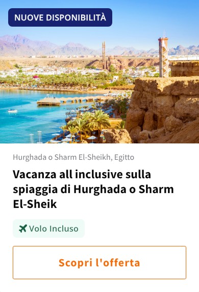 Vacanza all inclusive sulla spiaggia di Hurghada o Sharm El-Sheik