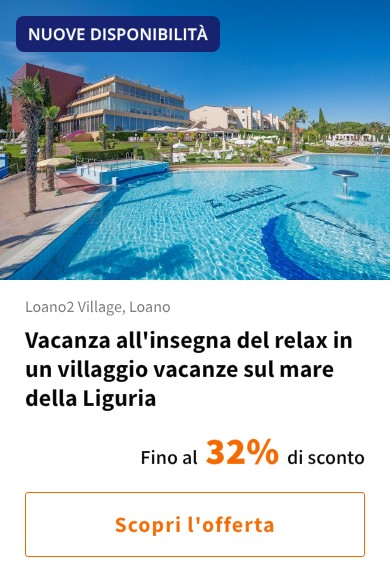 Vacanza all&#x27;insegna del relax in un villaggio vacanze sul mare della Liguria