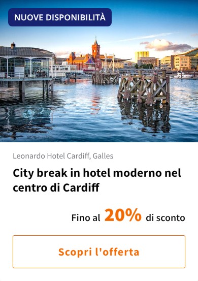 City break in hotel moderno nel centro di Cardiff