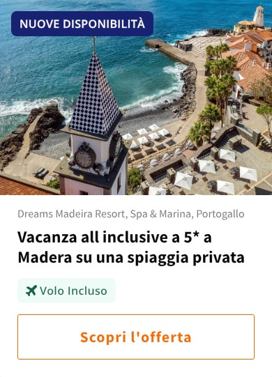 Vacanza all inclusive a 5* a Madera su una spiaggia privata