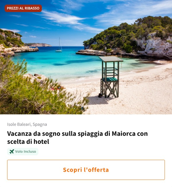 Vacanza da sogno sulla spiaggia di Maiorca con scelta di hotel