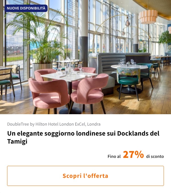 Un elegante soggiorno londinese sui Docklands del Tamigi