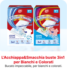 L'Acchiappa&Smacchia buste 3in1 per Bianchi e Colorati - Bucato impeccabile, per bianchi e colorati.