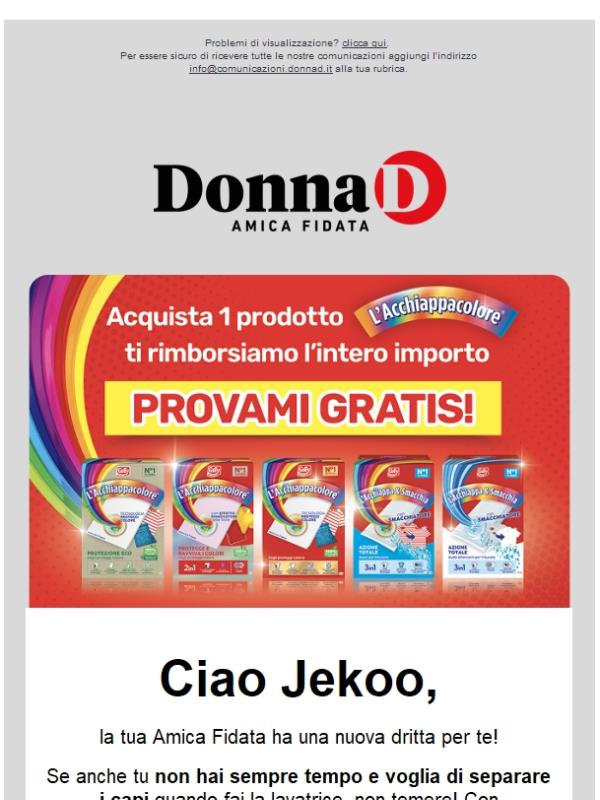 Il tuo bucato ha un alleato in più: prova gratis L’Acchiappacolore!