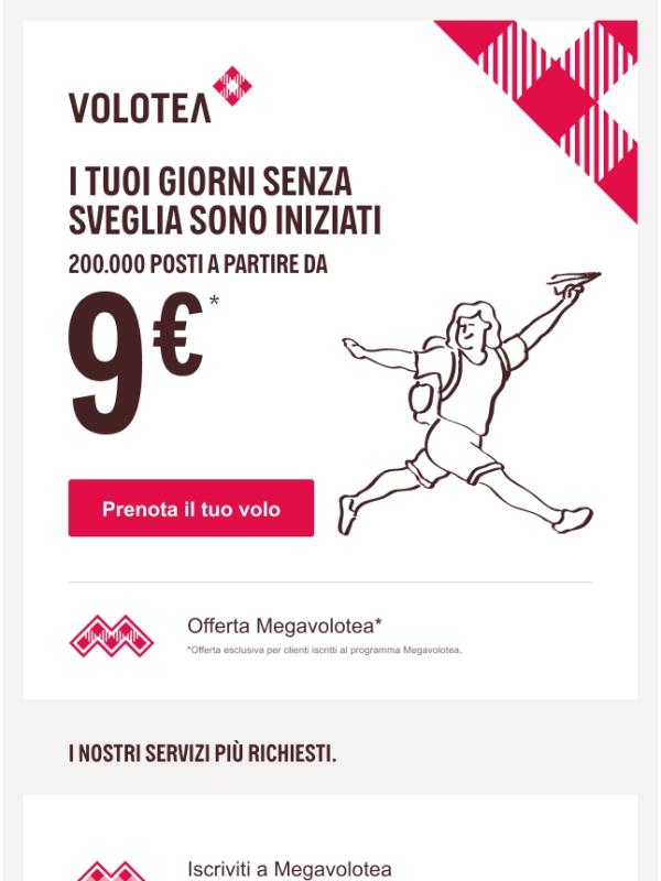 Vola da 9€. Ciò che ti meriti inizia così!