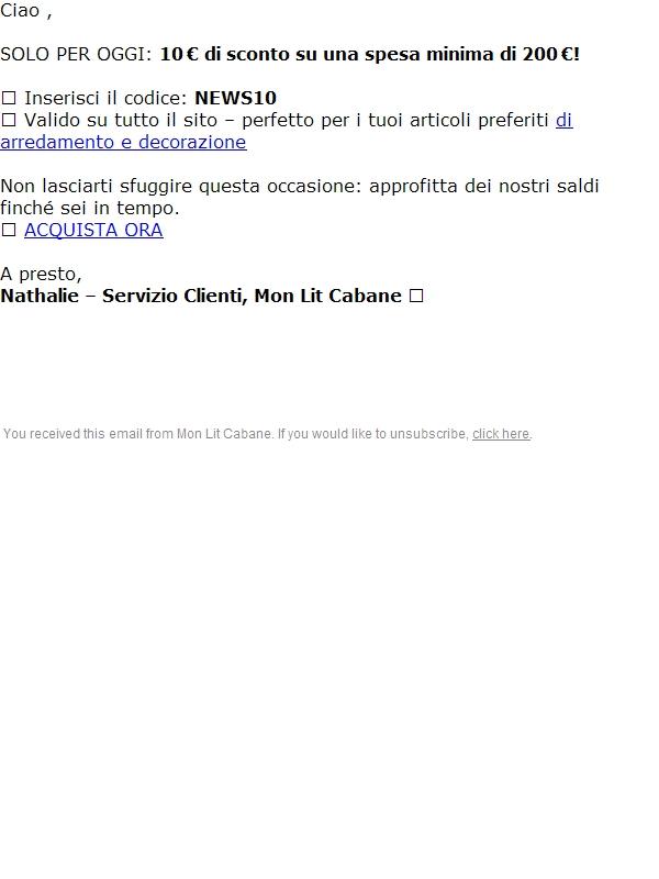 OFFERTA LAMPO ⚡ 10 € di sconto per te!