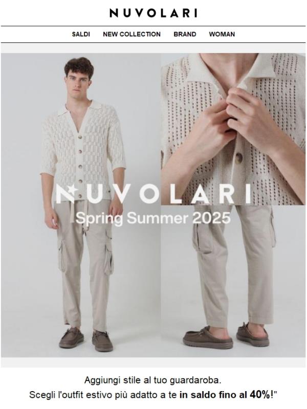SALDI up to 40%| Rinnova il tuo look con Nuvolari