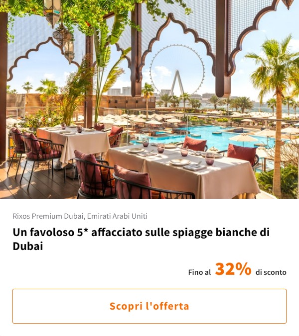 Un favoloso 5* affacciato sulle spiagge bianche di Dubai