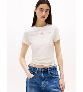 t-shirt-slim-fit-con-logo-lineare-bianco