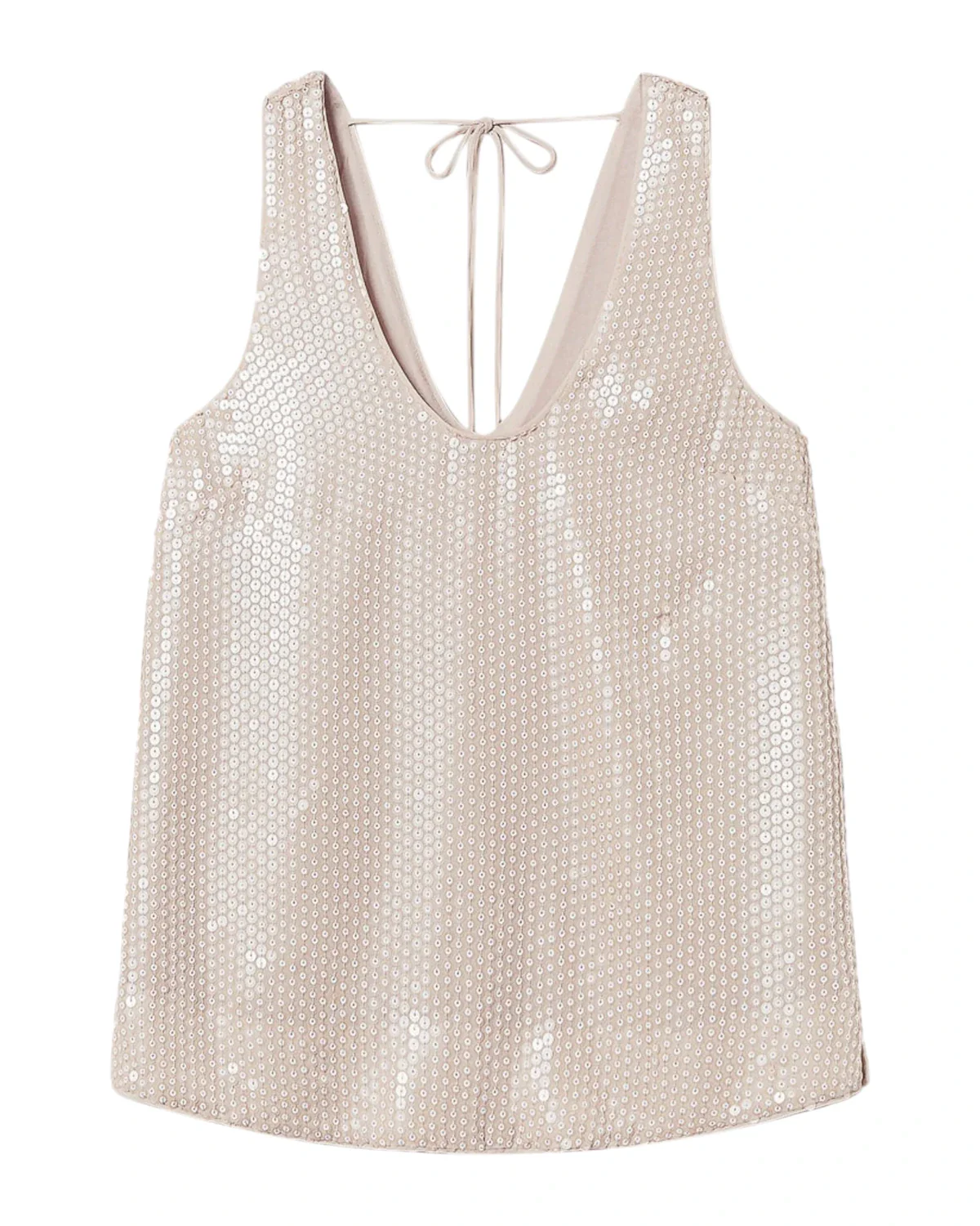 Image of Top con paillettes beige 