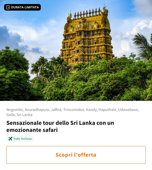Sensazionale tour dello Sri Lanka con un emozionante safari