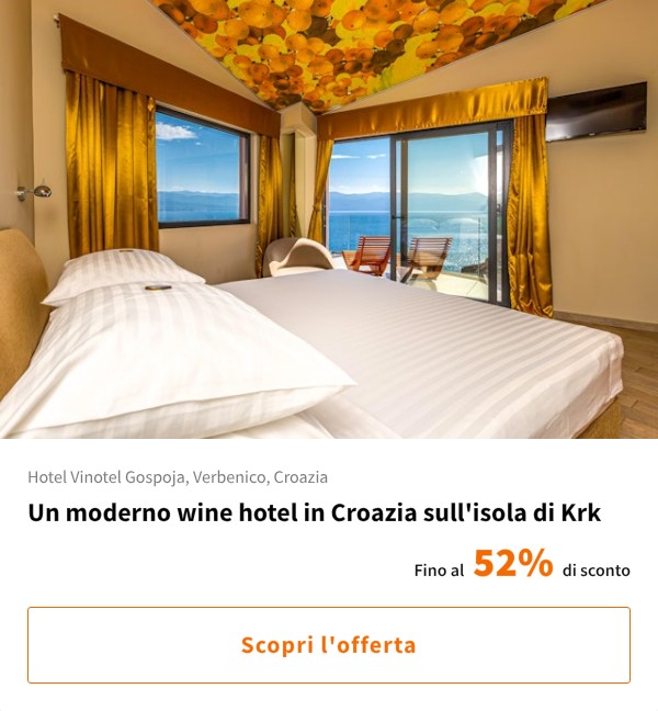 Un moderno wine hotel in Croazia sull'isola di Krk