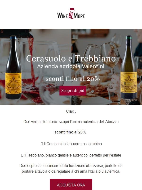 🍷​ Sconti: Cerasuolo e Trebbiano Valentini